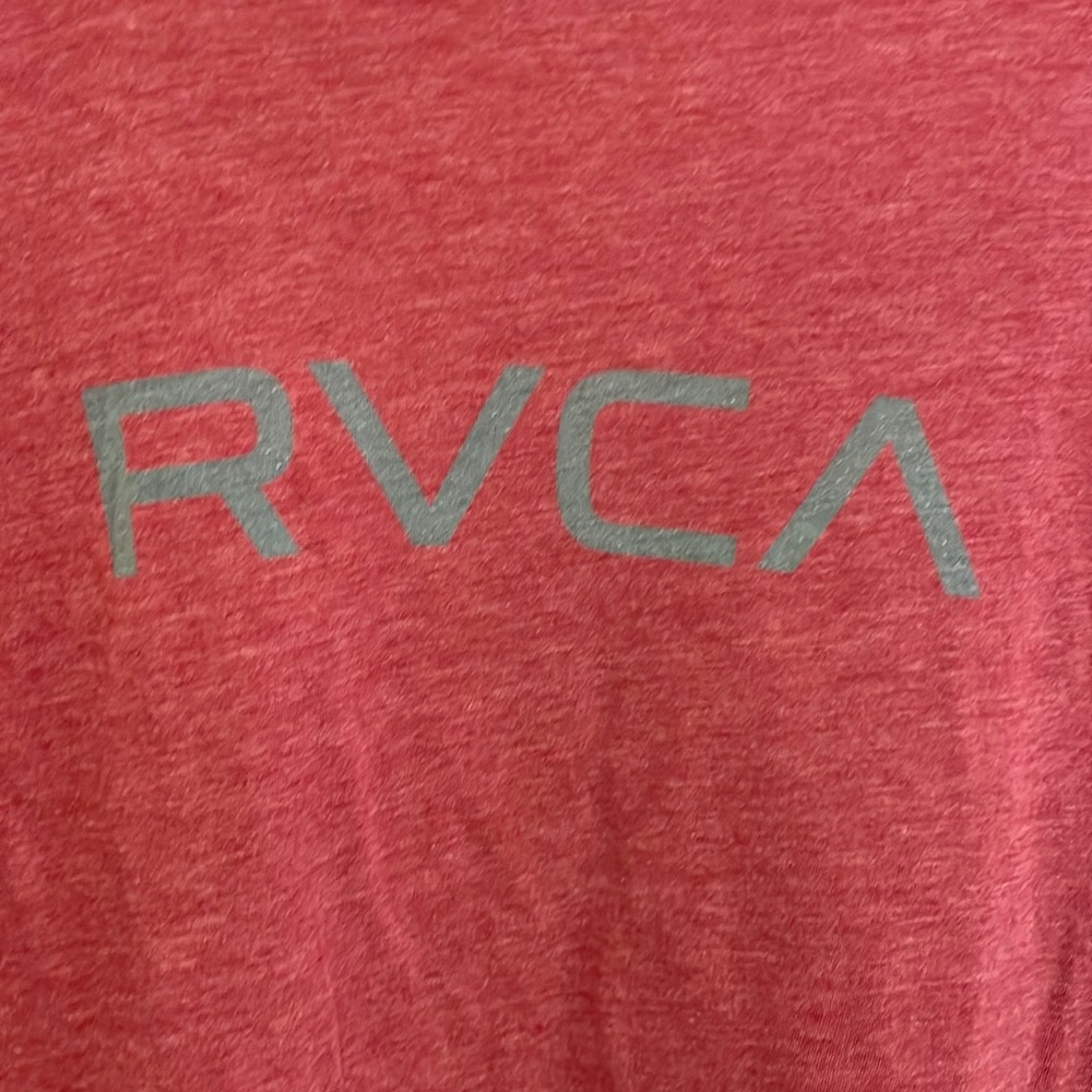 Mens L RVCA Logo T-Shirt - light Burgundy